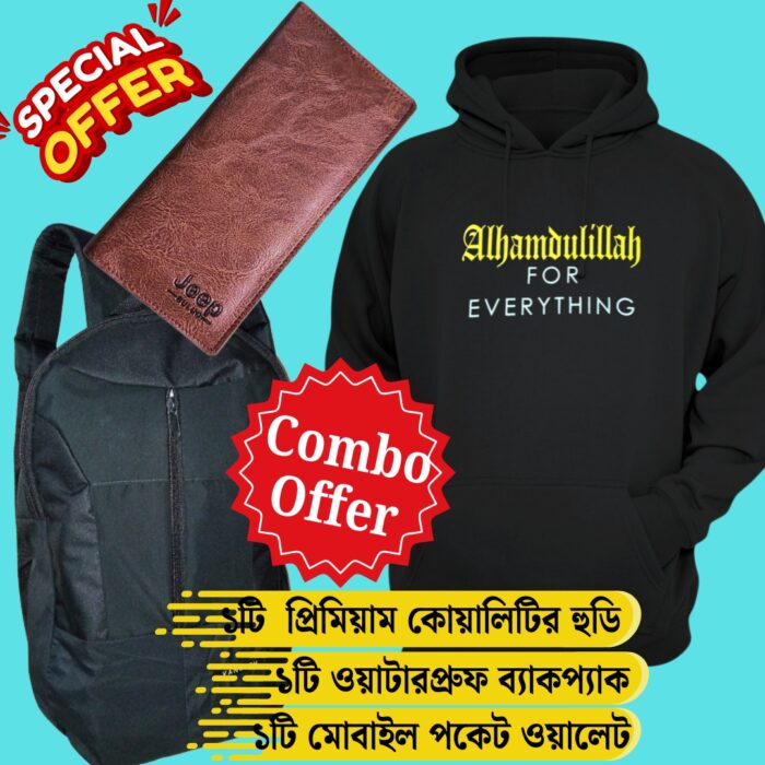 winter discount on hoodie, Wallet, Waterproof backpack without price