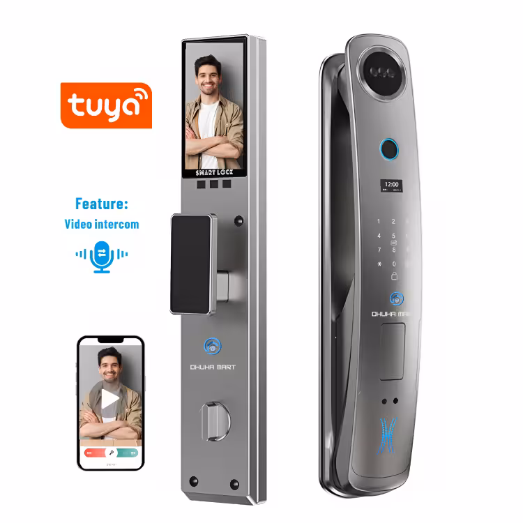 Fingerprint digital door lock with video intercom R17s